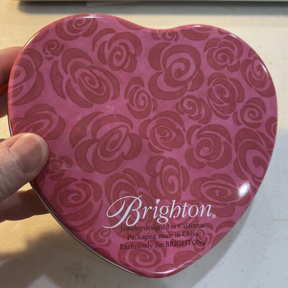 Brighton Heart Shaped Box Jewelry Keepsake Gift Metal Tin Empty Container 5.5” - Picture 4 of 7